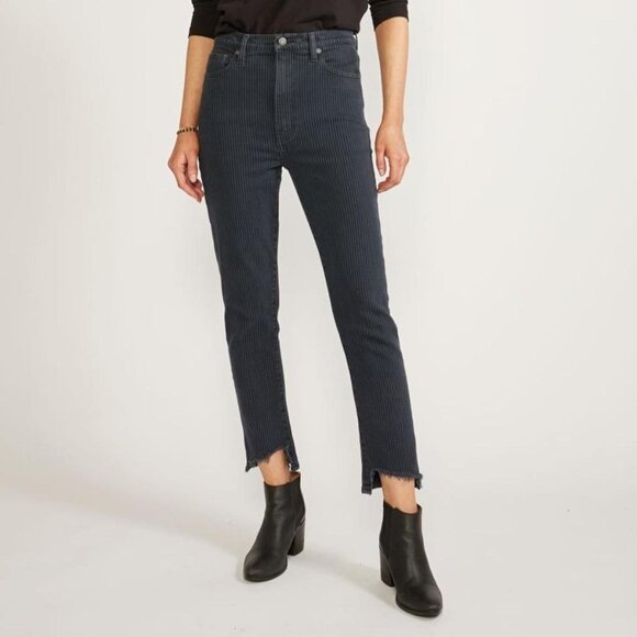 Ética Scarlet Slim Striped High-Rise Frayed Hem Jeans, 29 - Picture 1 of 12